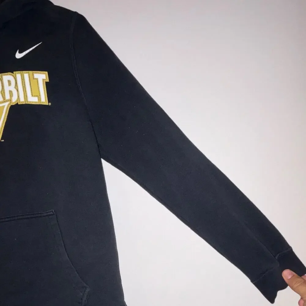 Nike Vanderbilt Commodores Pullover Hoodie Sweatshirt Black Gold White Size XL